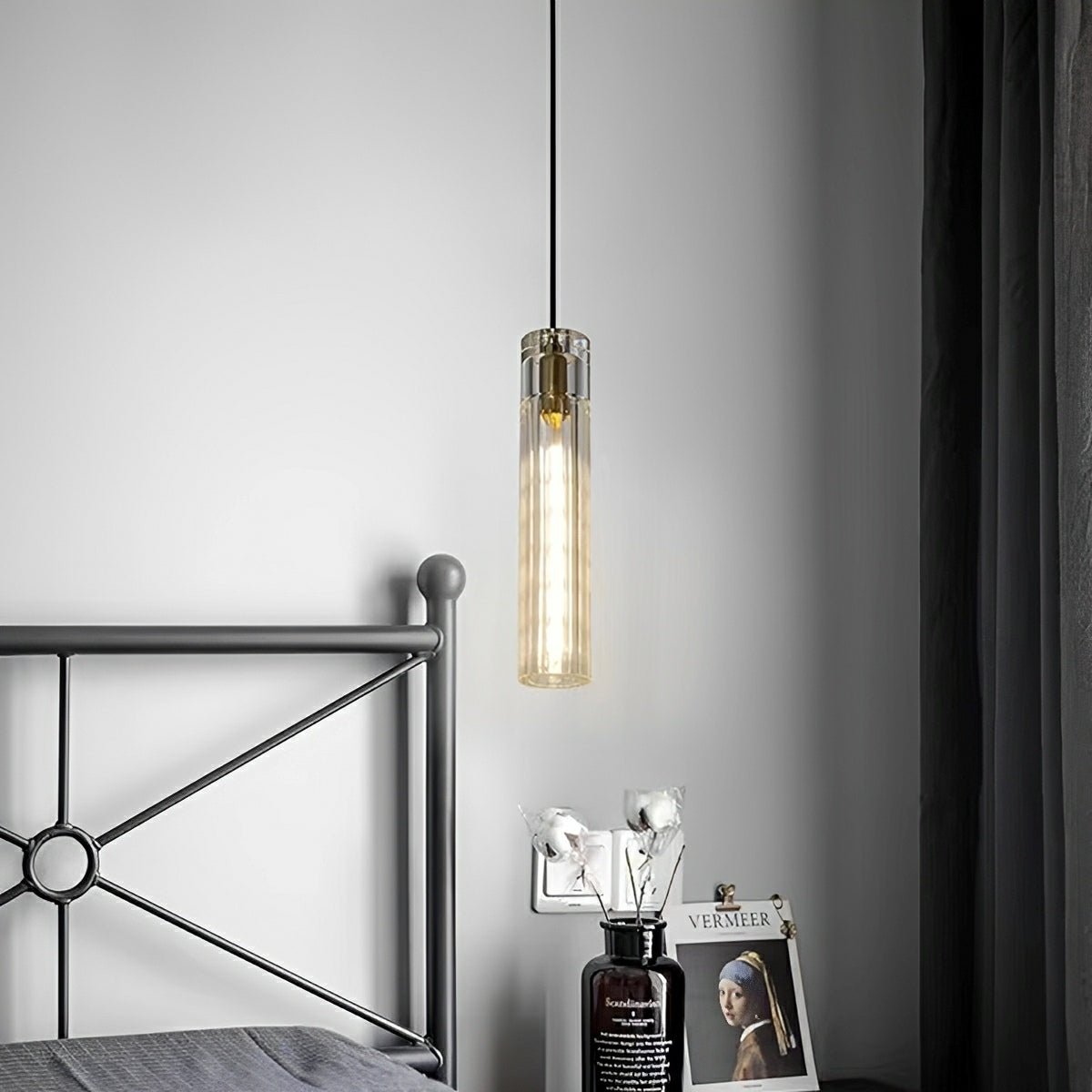 Modern Slim Cylindrical Crystal LED Pendant Light - Flare Shack