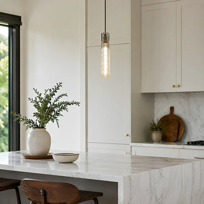 Modern Slim Cylindrical Crystal LED Pendant Light - Flare Shack