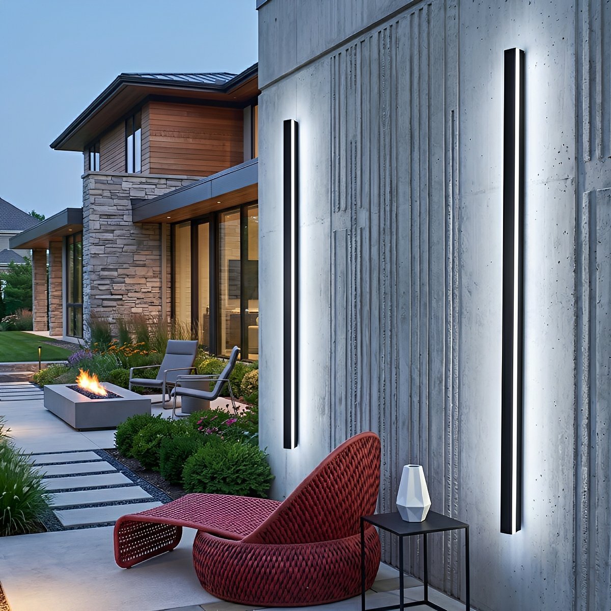 Modern Solar LED Wall Light Waterproof Long Strip Outdoor Sconce - Flare Shack