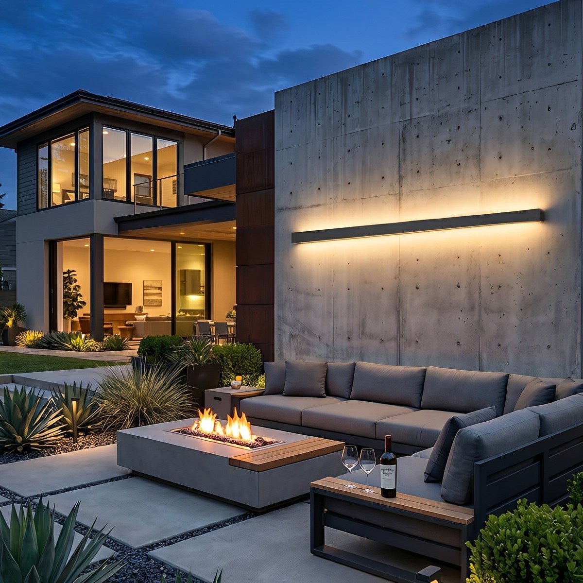 Modern Solar LED Wall Light Waterproof Long Strip Outdoor Sconce - Flare Shack