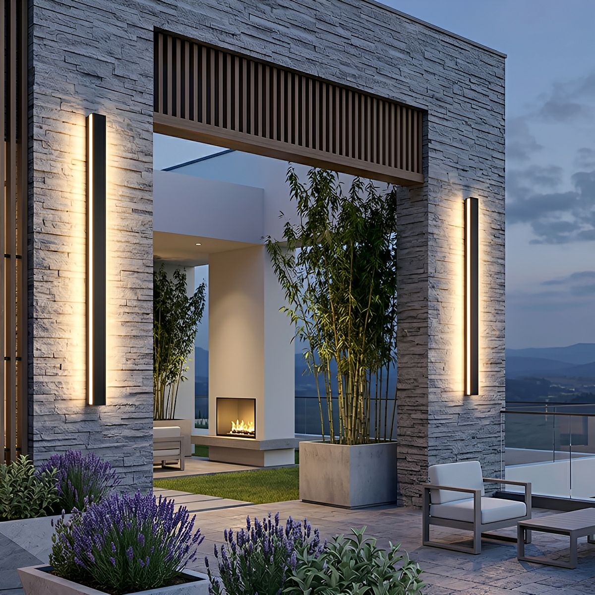 Modern Solar LED Wall Light Waterproof Long Strip Outdoor Sconce - Flare Shack