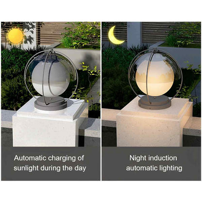 Modern Waterproof Globe Planet LED Outdoor Post Lights