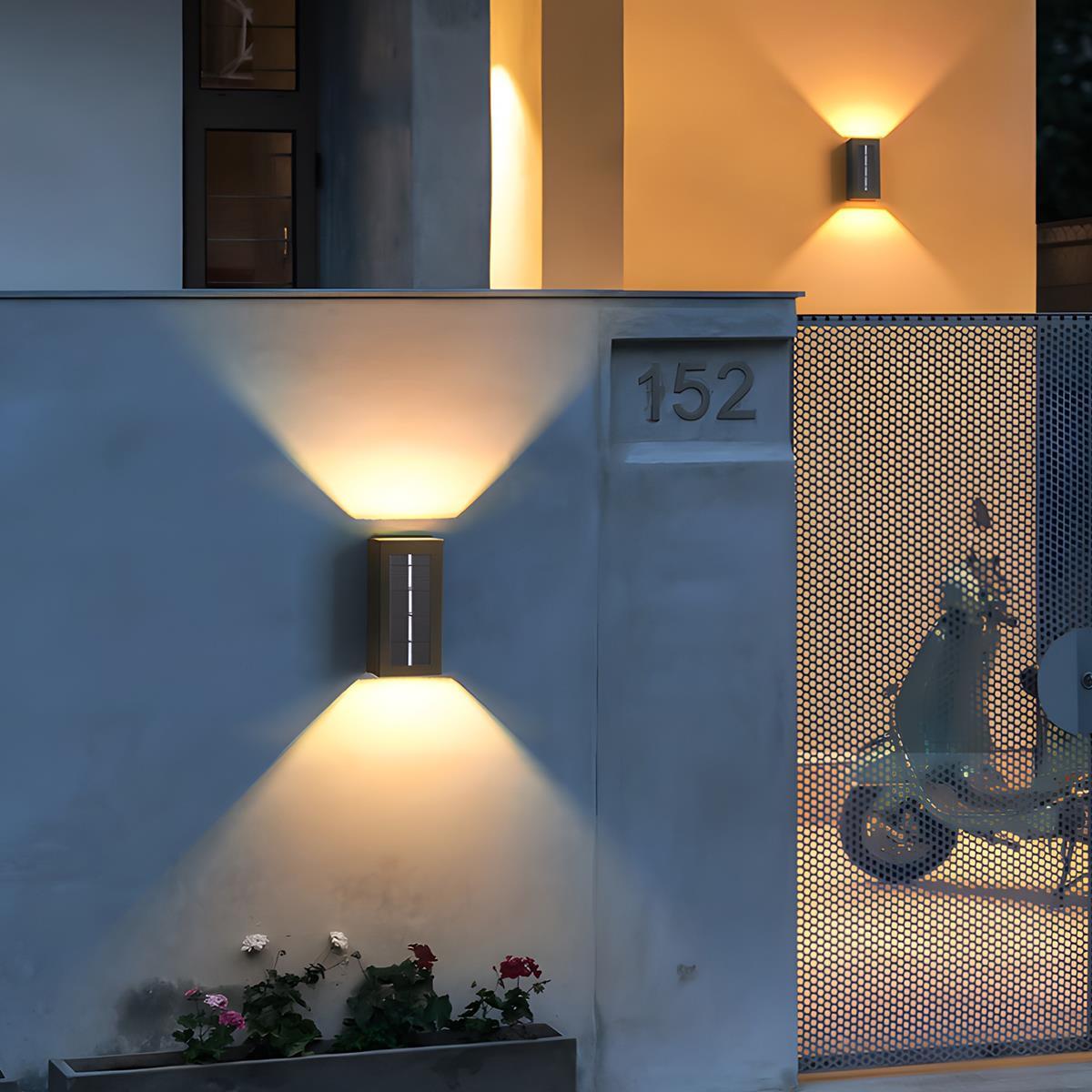 Modern Solar Waterproof Up and Down LED Outdoor Wall Sconces - Flare Shack