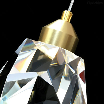 Dimmable Modern Spiral Crystal Droplets Staircase Chandelier