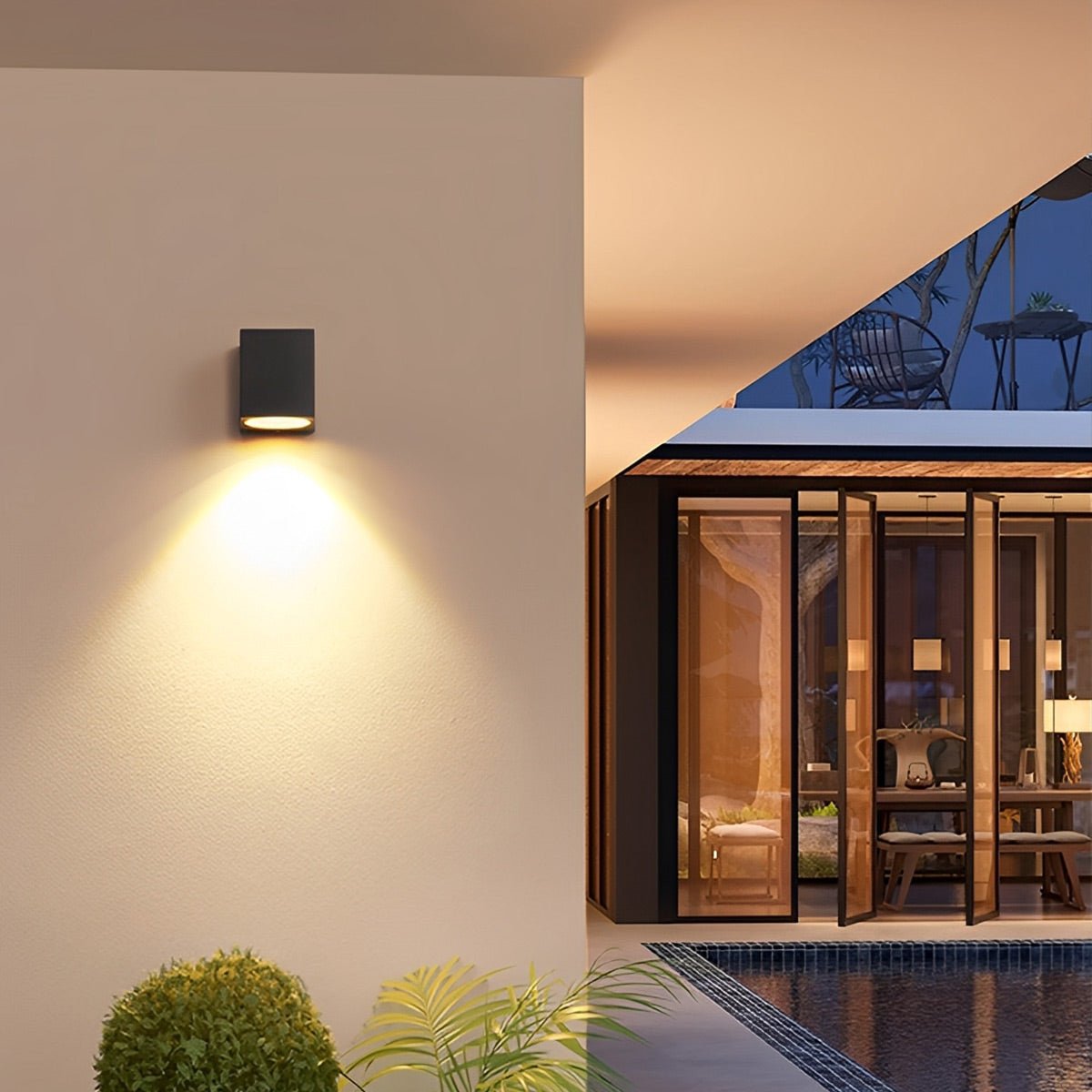 Modern Square Outdoor Waterproof Wall Washer Double Light - Flare Shack