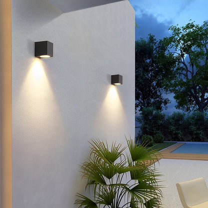 Modern Square Outdoor Waterproof Wall Washer Double Light - Flare Shack