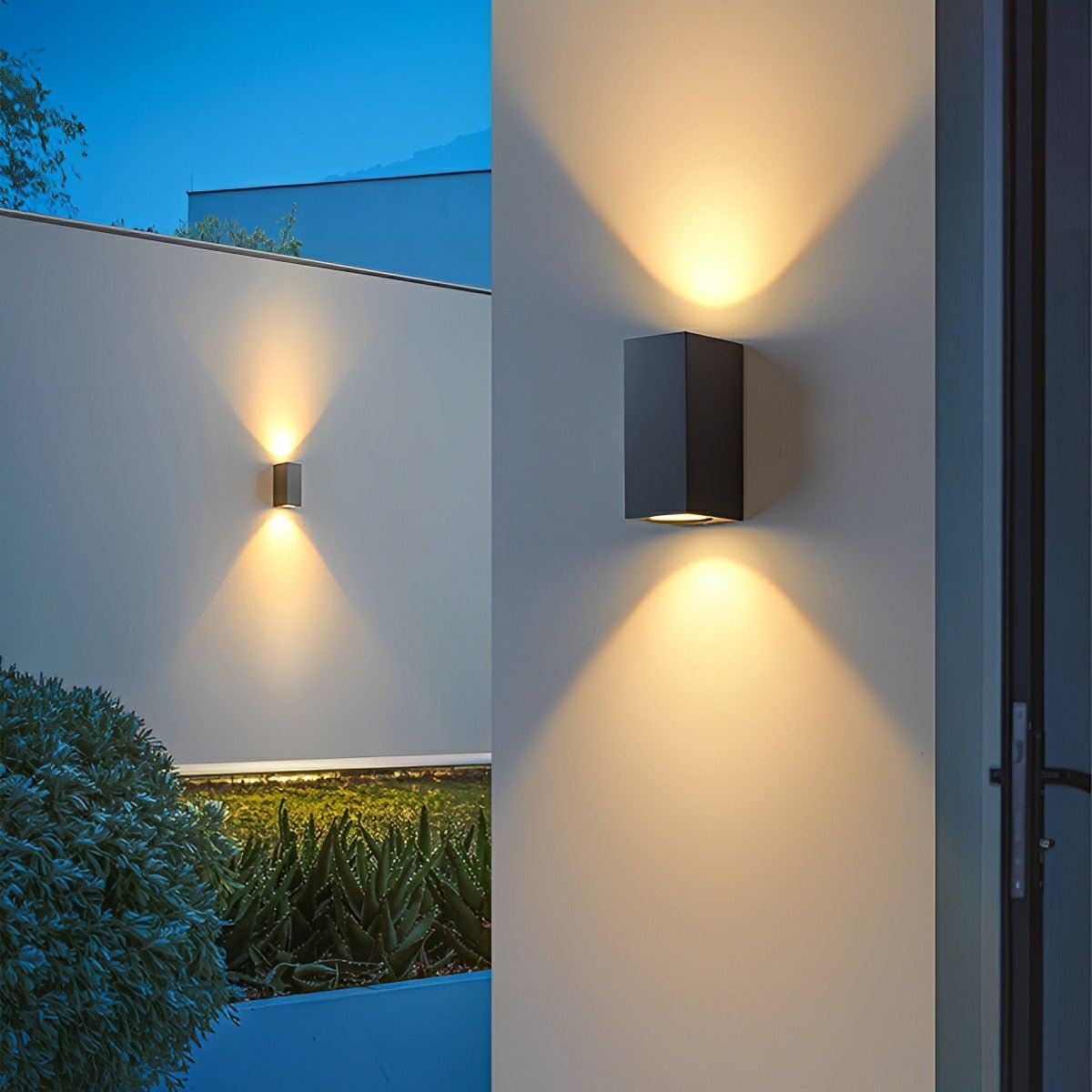 Modern Square Outdoor Waterproof Wall Washer Double Light - Flare Shack