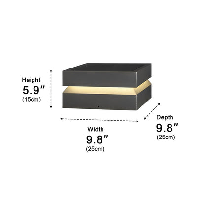 Modern Square Waterproof Black Outdoor Post Lights