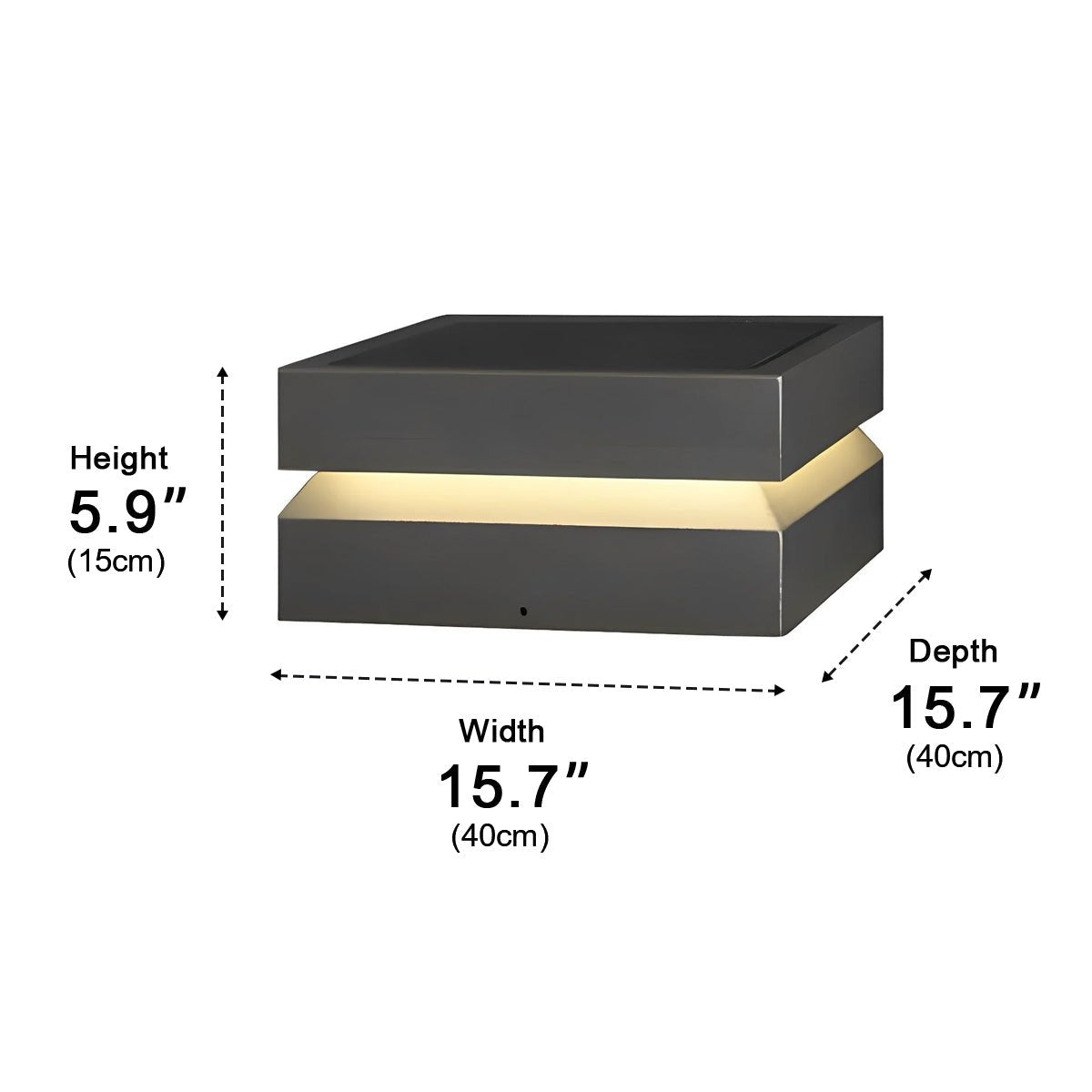 Modern Square Waterproof Black Outdoor Post Lights