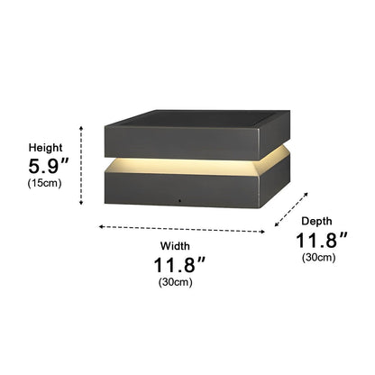 Modern Square Waterproof Black Outdoor Post Lights