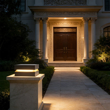 Modern Square Waterproof Black Outdoor Post Lights - Flare Shack
