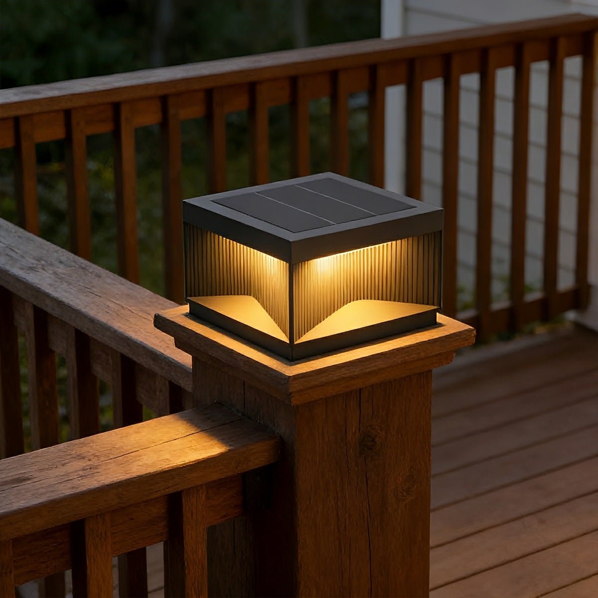 Modern Square Waterproof Fence Outdoor Post Cap Light - Flare Shack