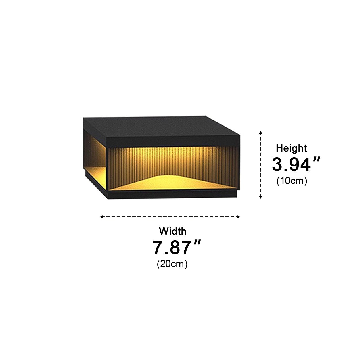 Modern Square Waterproof Fence Outdoor Post Cap Light