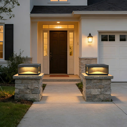 Modern Square Waterproof Fence Outdoor Post Cap Light - Flare Shack