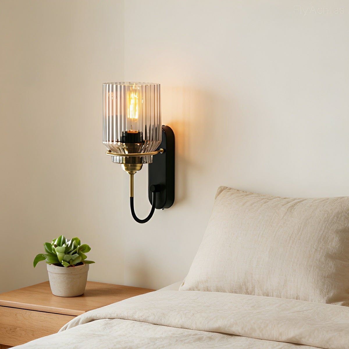 Modern Striped Glass Dome LED Wall Sconces Lamp - Flare Shack