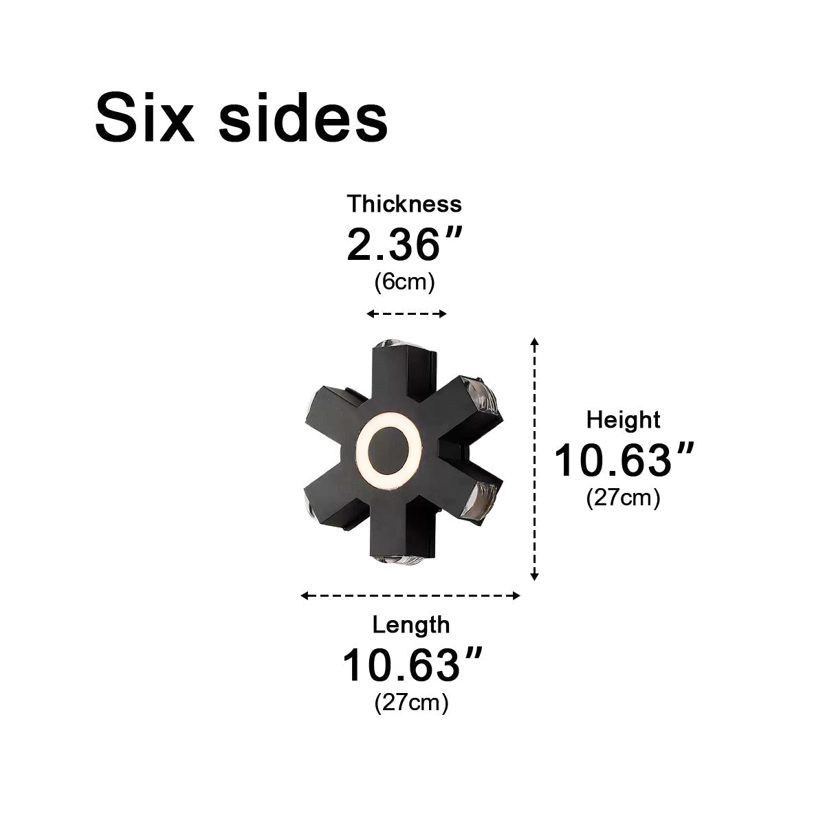 Modern Waterproof Black Outdoor LED Wall Lights Spotlights