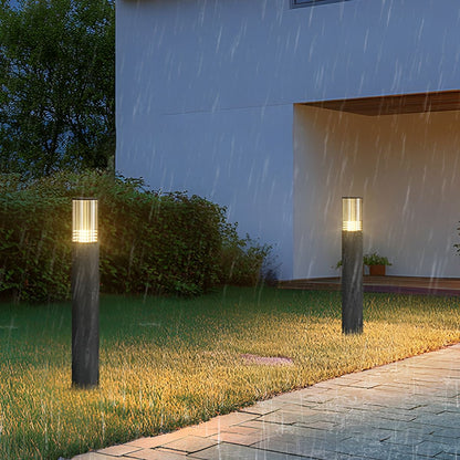 Modern Waterproof Cylinder Outdoor Garden LED Lawn Pillar Lights - Flare Shack