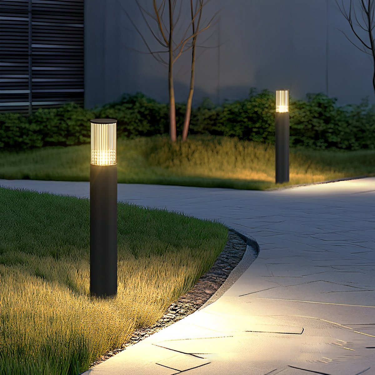 Modern Waterproof Cylinder Outdoor Garden LED Lawn Pillar Lights - Flare Shack