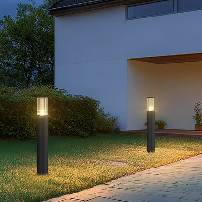 Modern Waterproof Cylinder Outdoor Garden LED Lawn Pillar Lights - Flare Shack
