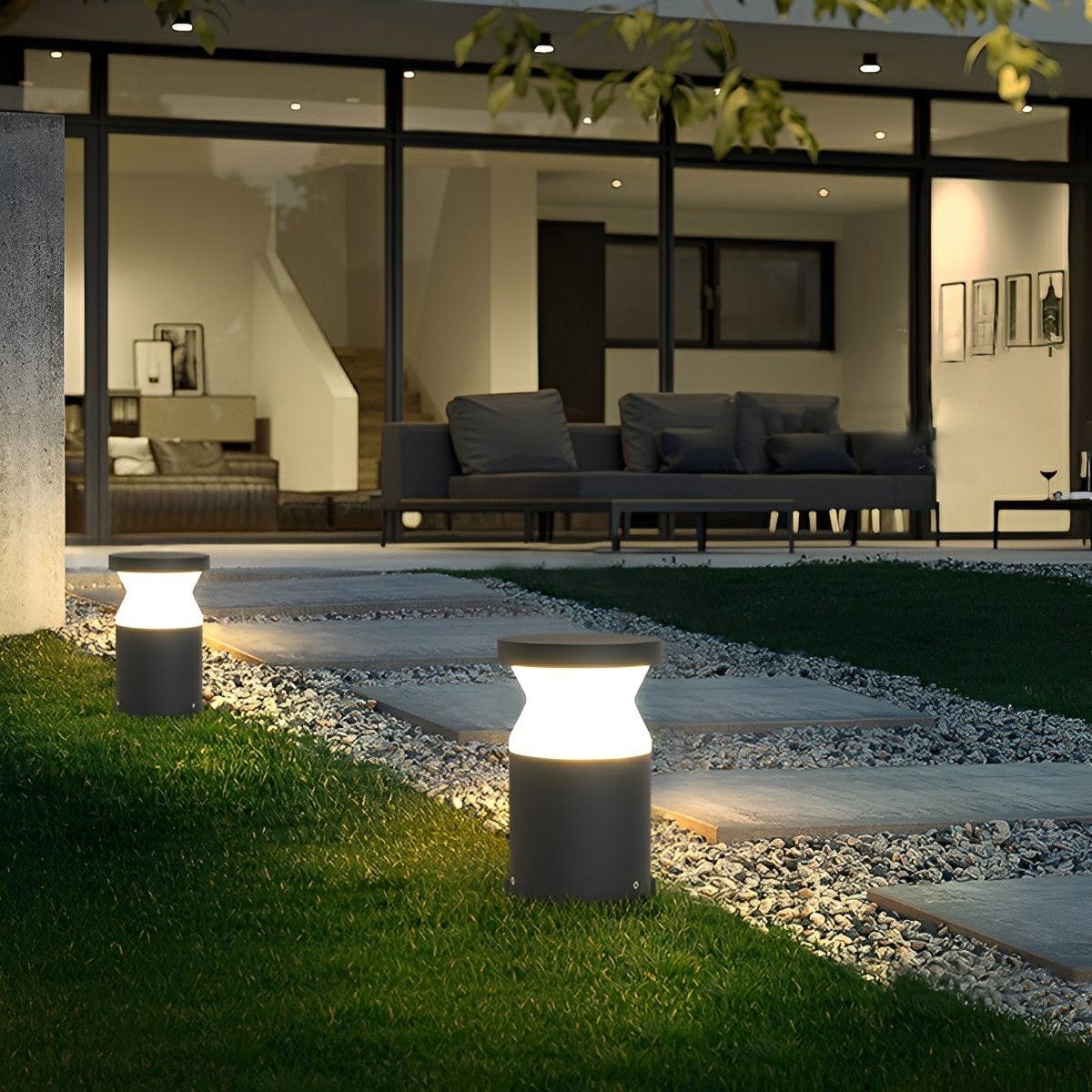 Modern Waterproof Cylinder Outdoor LED Lawn Pathway Lights - Flare Shack