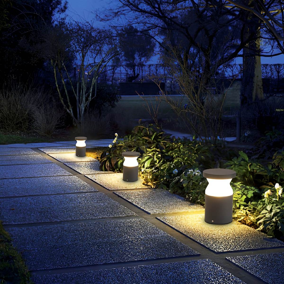 Modern Waterproof Cylinder Outdoor LED Lawn Pathway Lights - Flare Shack