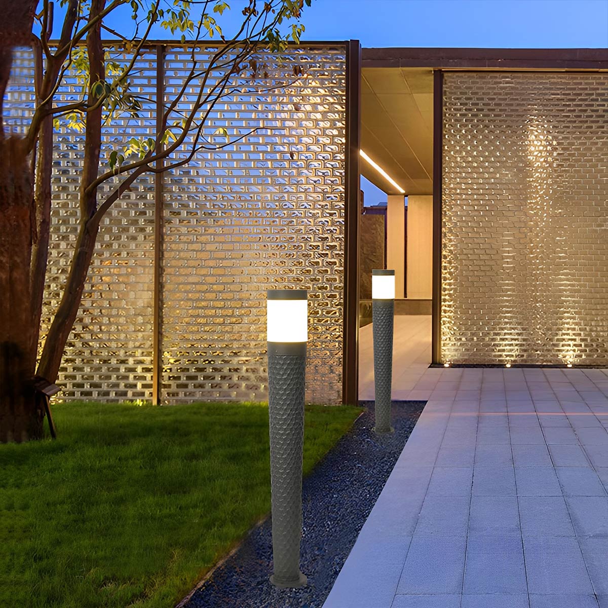 Modern Waterproof Cylinder Outdoor LED Lawn Pillar Lights