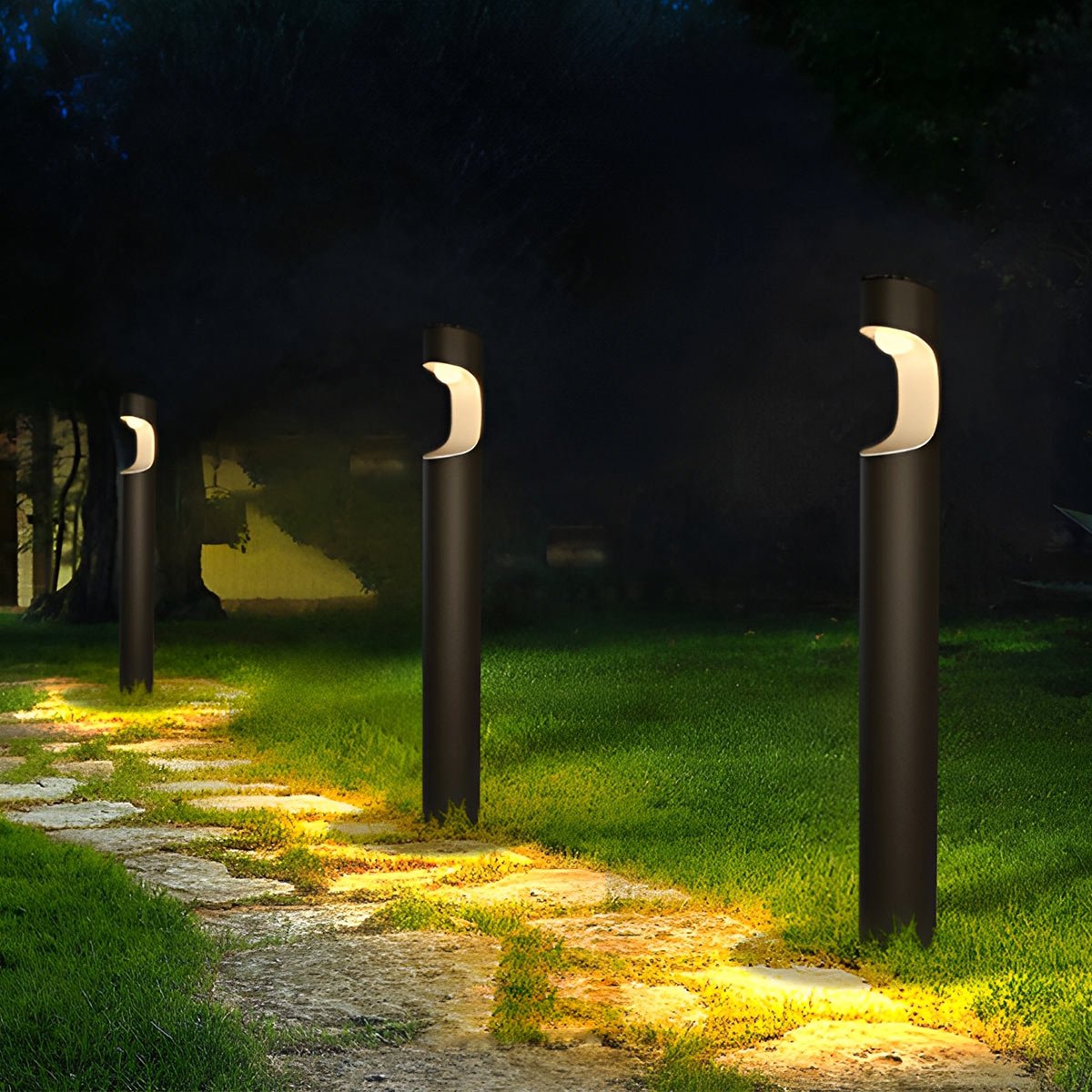 Modern Waterproof Geometric Outdoor LED Landscape Path Lights - Flare Shack