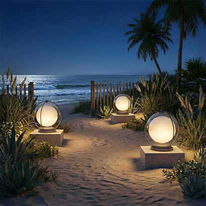 Modern Waterproof Globe Planet LED Outdoor Post Lights - Flare Shack