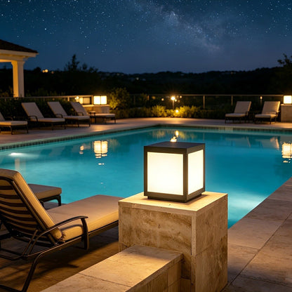 Modern Waterproof LED Fence Outdoor Post Cap Light - Flare Shack