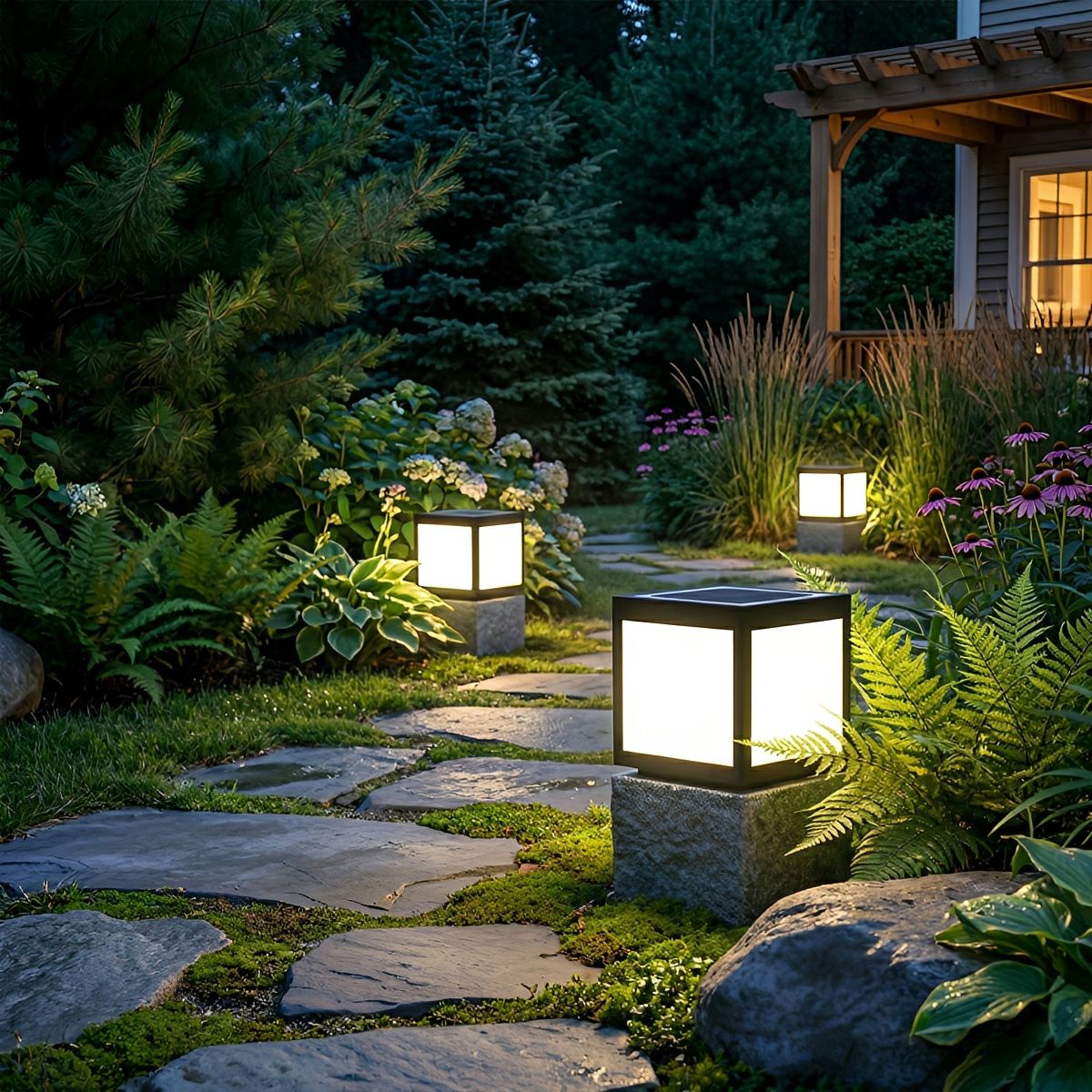 Modern Waterproof LED Fence Outdoor Post Cap Light - Flare Shack
