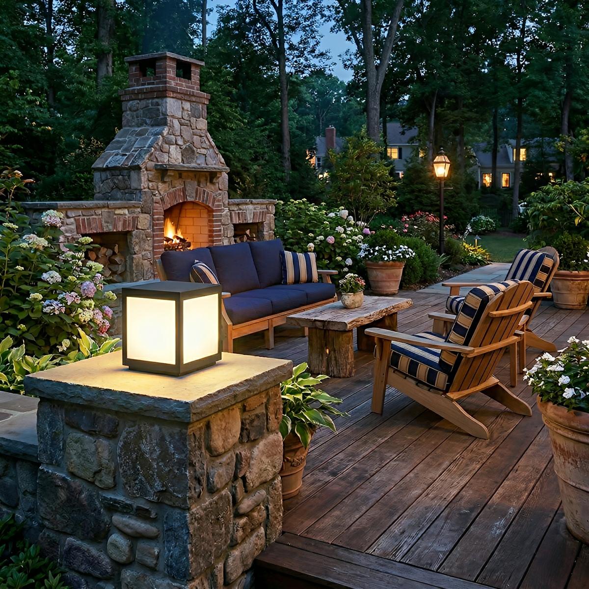 Modern Waterproof LED Fence Outdoor Post Cap Light - Flare Shack