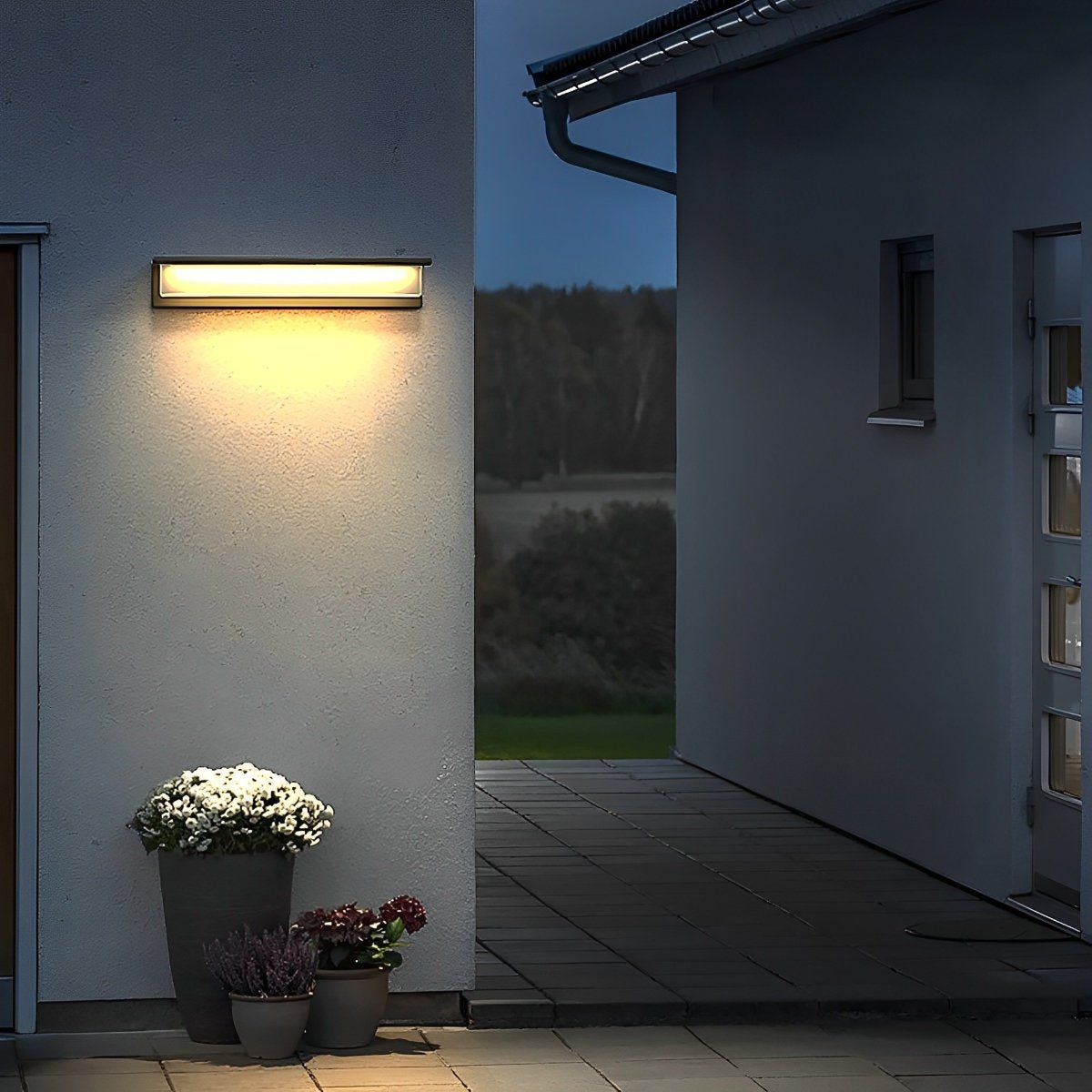 Modern Waterproof LED Outdoor Long Strip Wall Fixture Lamp Solar Wall Sconce Lighting - Flare Shack