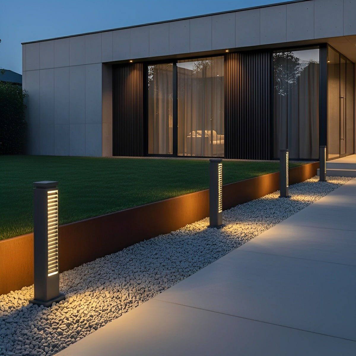 Modern Outdoor Waterproof Grille LED Post Lights Pathway Lights