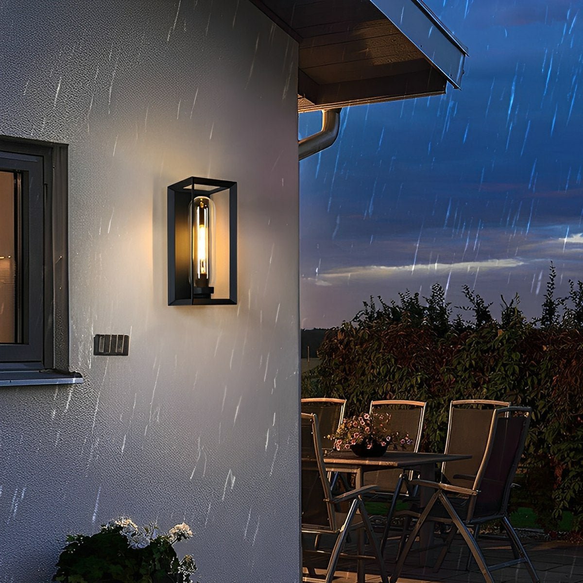Modern Waterproof Rectangular Glass - Lampshade Outdoor LED Porch Wall Lights - Flare Shack