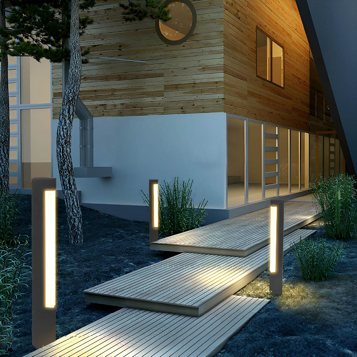Modern Waterproof Rectangular Outdoor LED Landscape Path Lights - Flare Shack