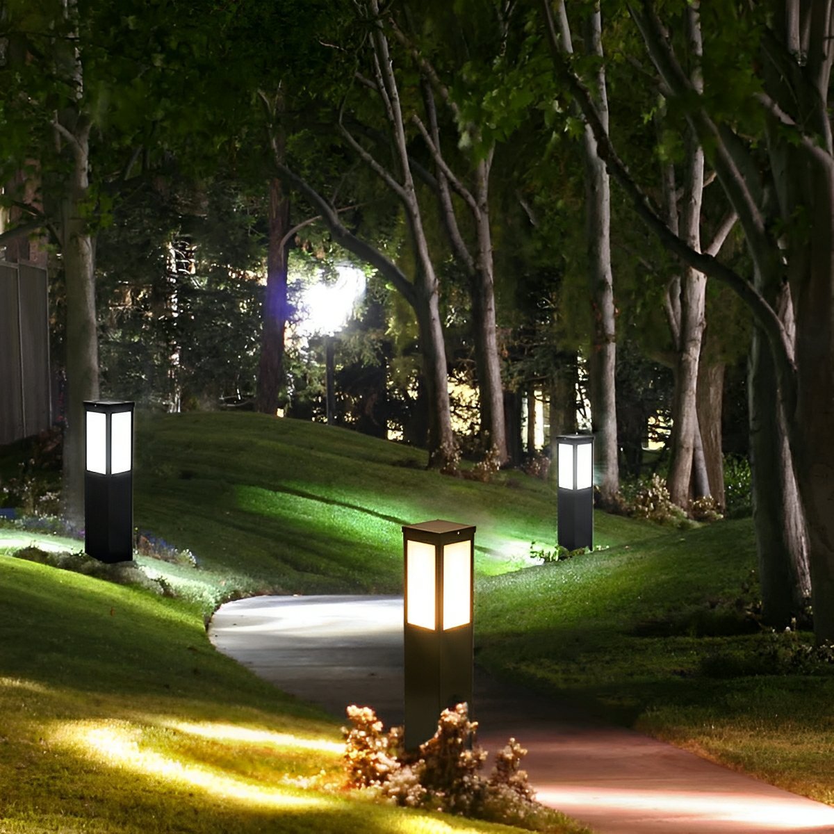 Modern Waterproof Rectangular Outdoor LED Landscape Path Lights