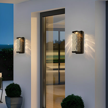 Modern Waterproof Rectangular Water Waves Outdoor LED Porch Wall Lights - Flare Shack