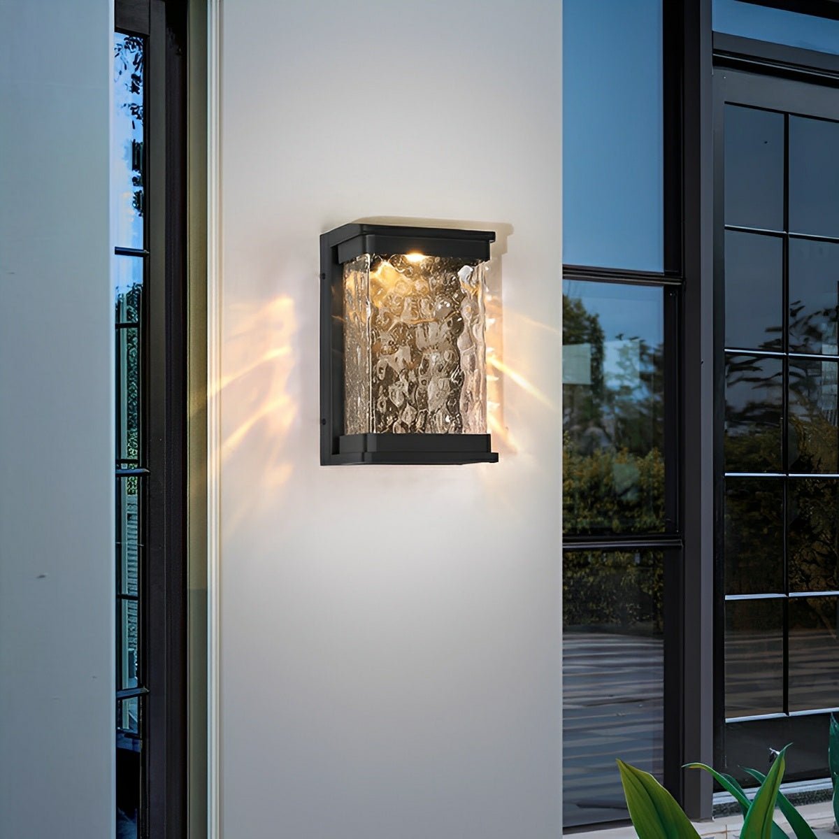 Modern Waterproof Rectangular Water Waves Outdoor LED Porch Wall Lights - Flare Shack