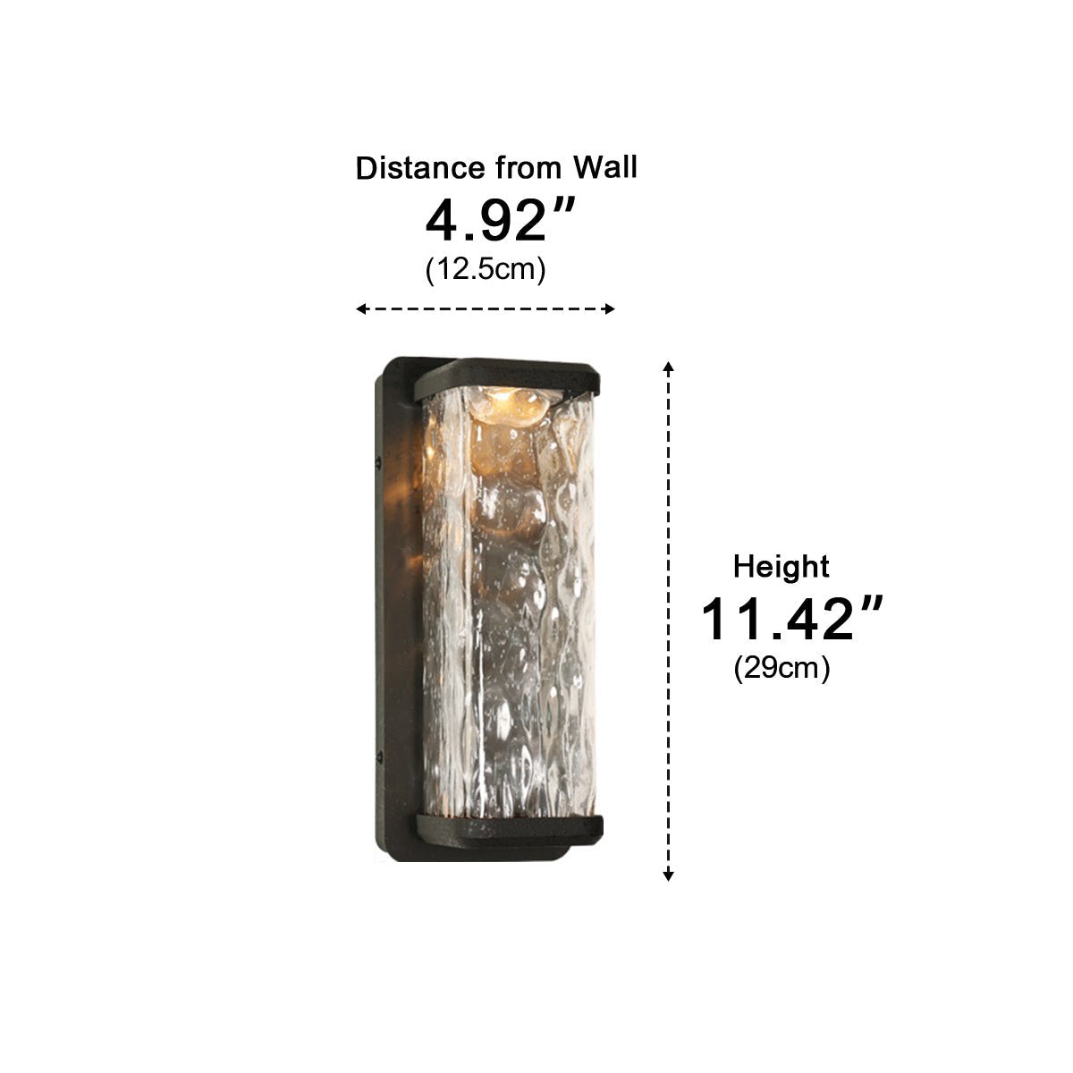 Modern Waterproof Rectangular Water Waves Outdoor LED Porch Wall Lights