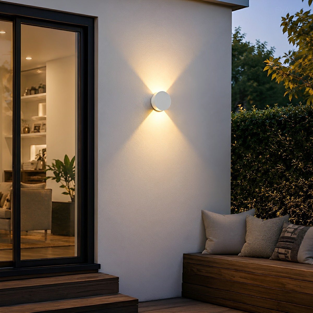 Modern Waterproof Round Up and Down Lights LED Wall Lights - Flare Shack
