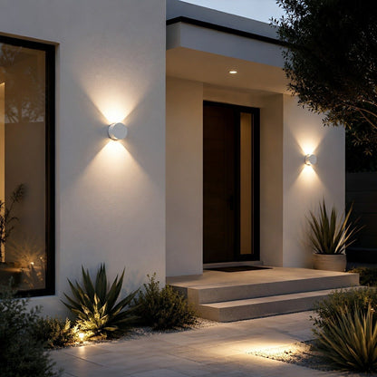 Modern Waterproof Round Up and Down Lights LED Wall Lights - Flare Shack