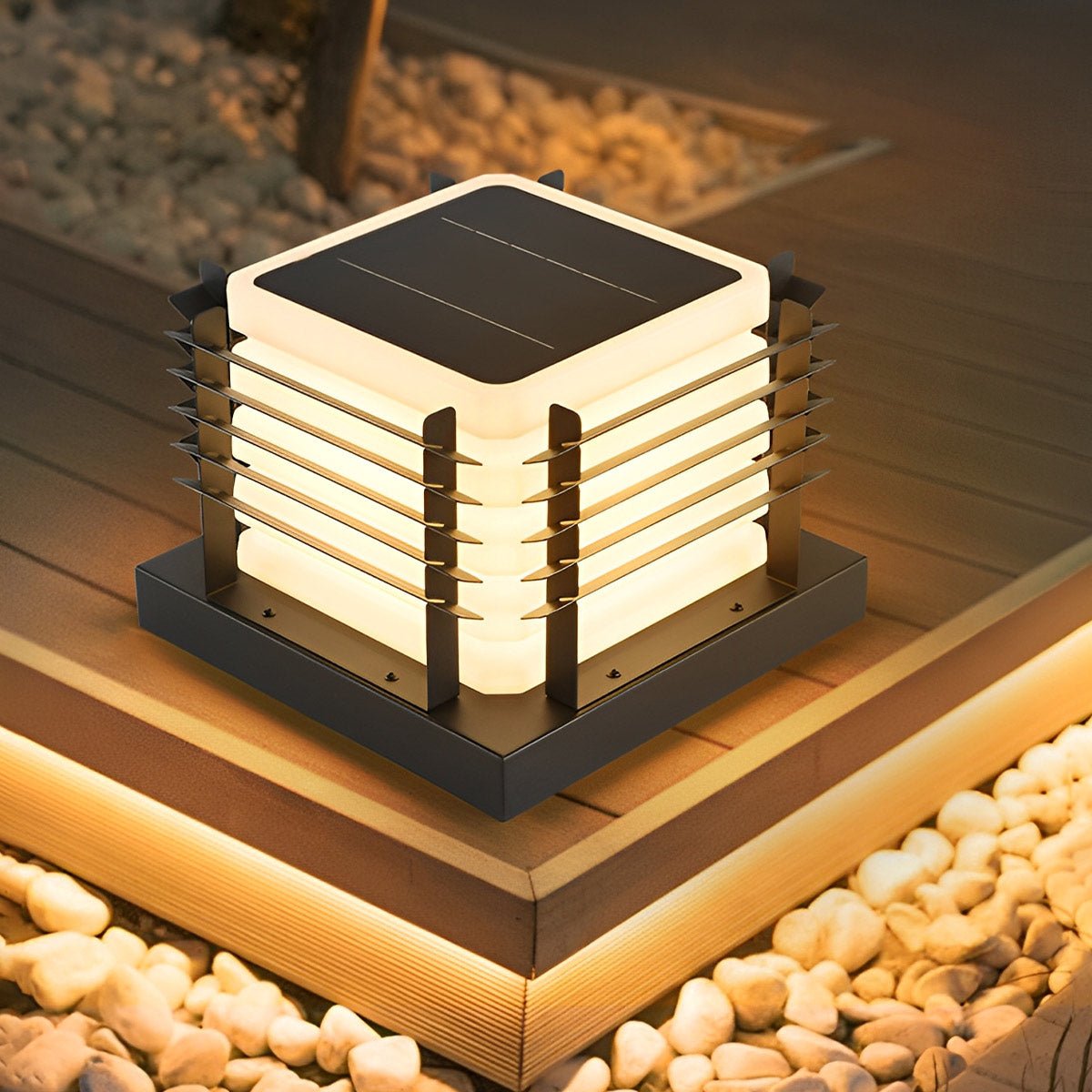 Modern Waterproof Solar Square Fence LED Outdoor Post Lights - Flare Shack