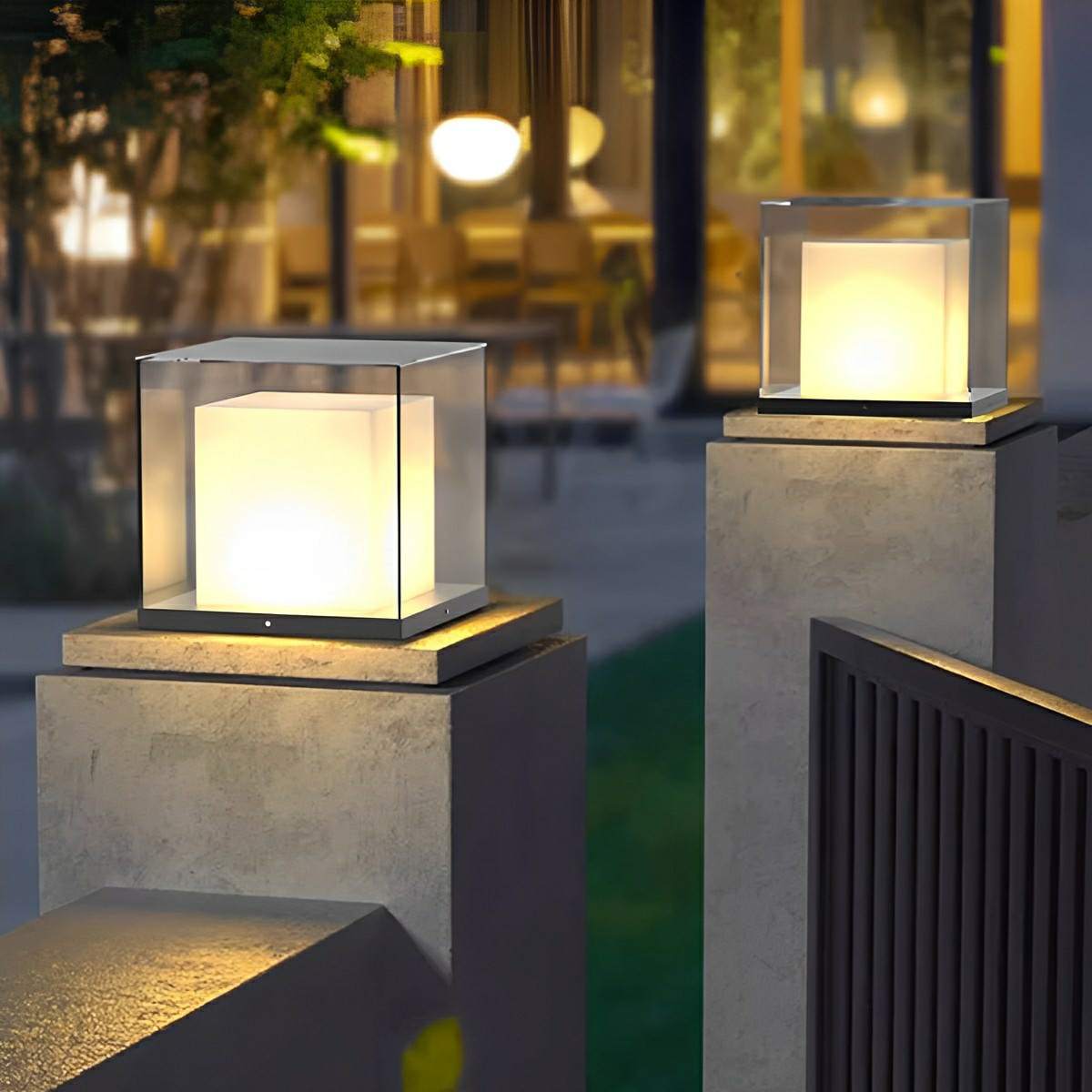 Modern Waterproof Solar Square LED Outdoor Post Lights - Flare Shack