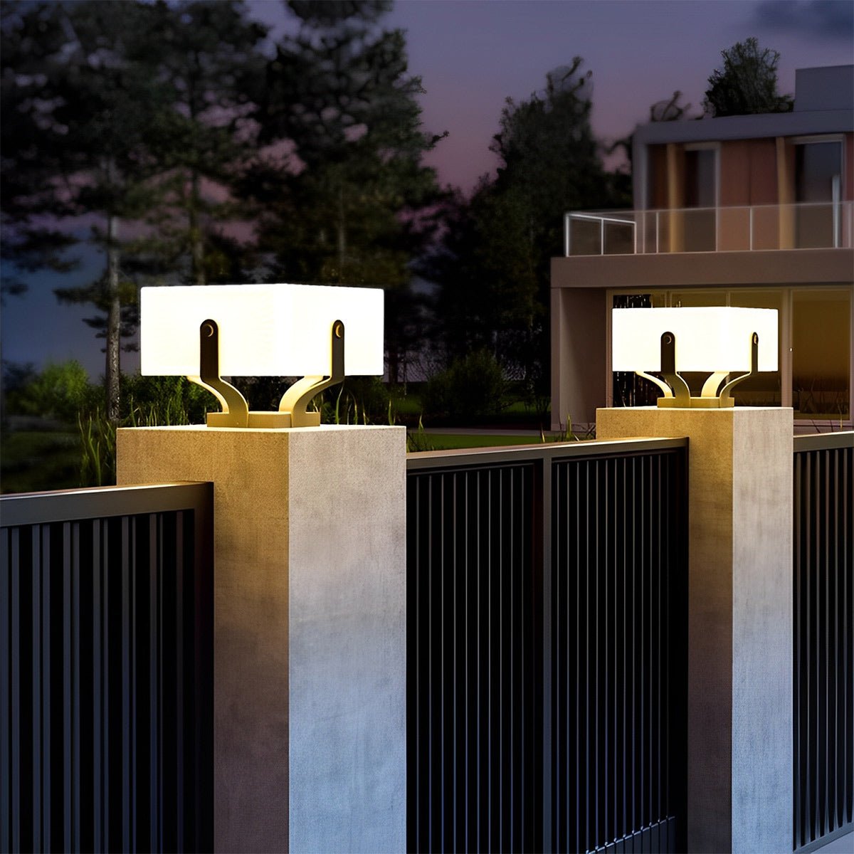 Modern Waterproof Solar Square LED Outdoor Post Lights - Flare Shack
