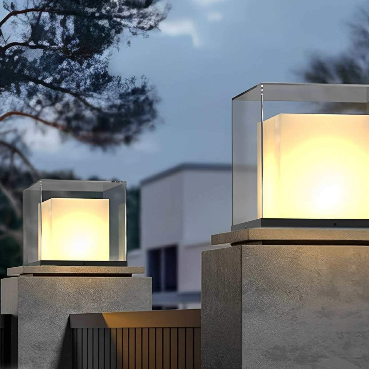 Modern Waterproof Solar Square LED Outdoor Post Lights - Flare Shack