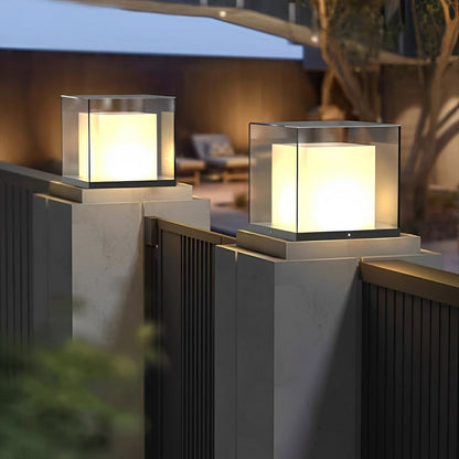 Modern Waterproof Solar Square LED Outdoor Post Lights - Flare Shack
