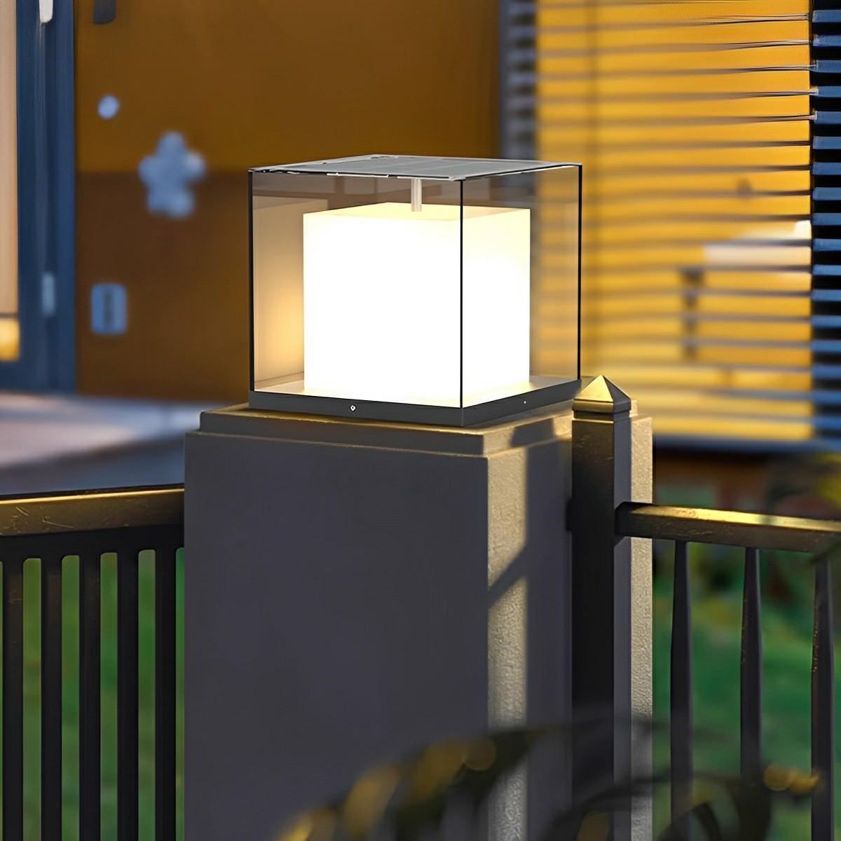 Modern Waterproof Solar Square LED Outdoor Post Lights - Flare Shack