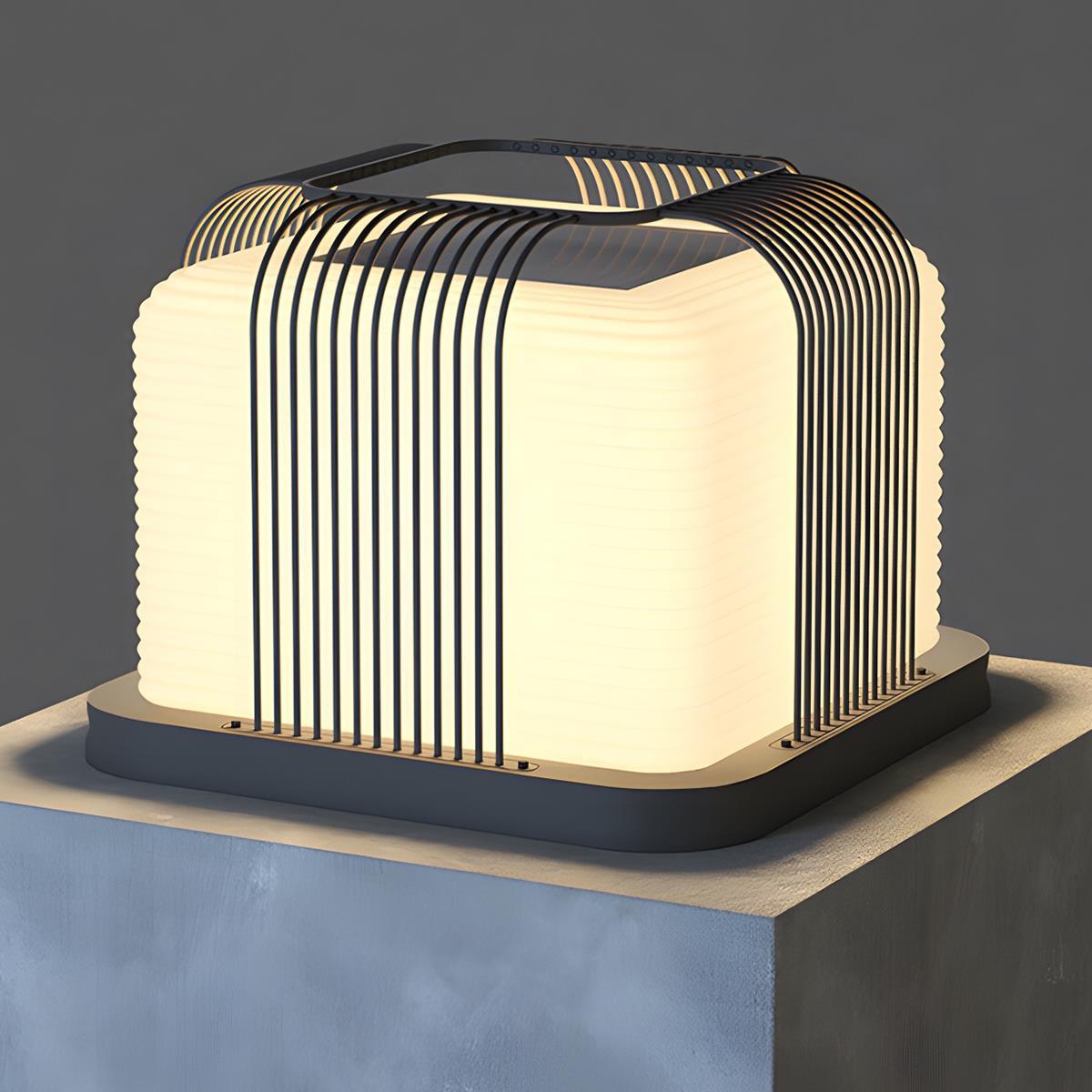 Modern Waterproof Solar Square Steel LED Outdoor Post Lights - Flare Shack