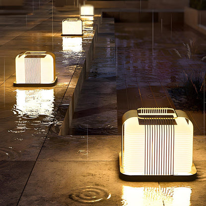Modern Waterproof Solar Square Steel LED Outdoor Post Lights - Flare Shack