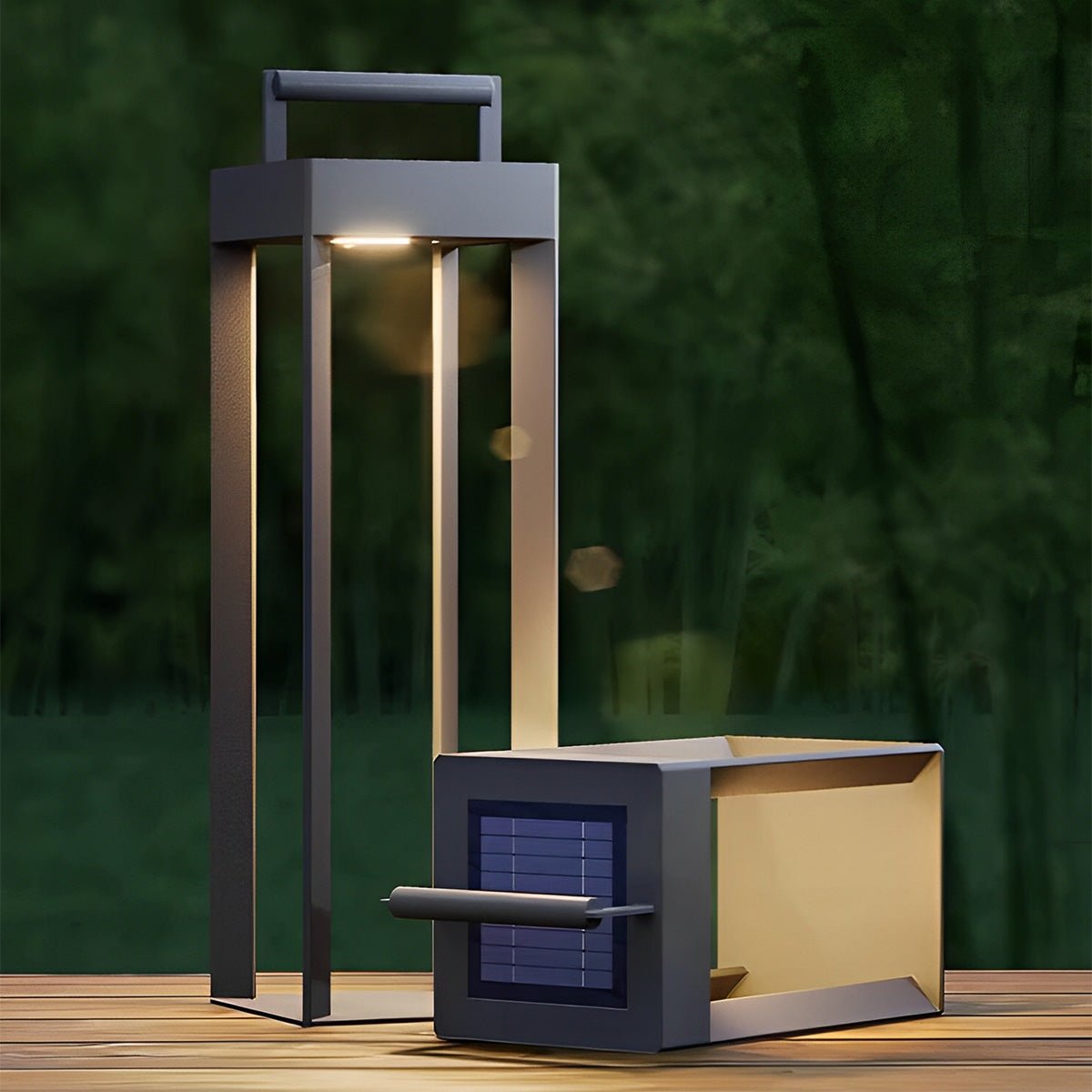 Modern Waterproof Solar&Rechargeable Rectangular LED Outdoor Floor Lamp - Flare Shack